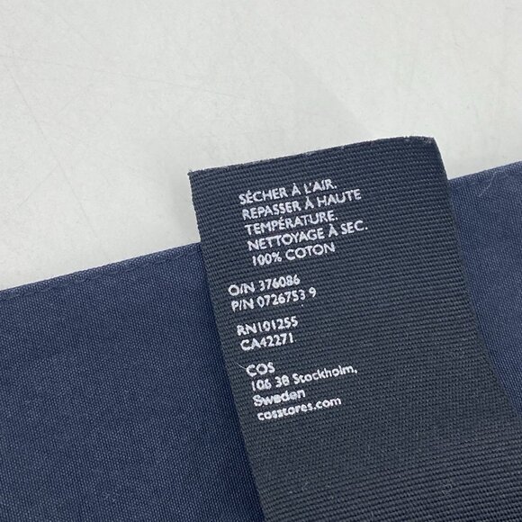 COS Size 8 Navy Blue Ultra High Waisted Button Fly Pants Cropped Ankle Length - Picture 10 of 14